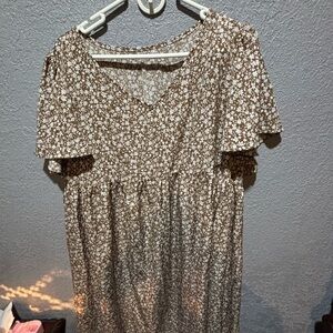 Brown Floral Dress